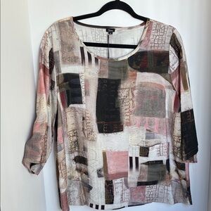 SHAN Multicolor Abstract Women's Blouse NWT